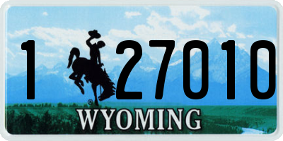 WY license plate 127010