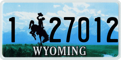 WY license plate 127012