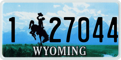 WY license plate 127044