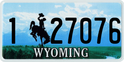 WY license plate 127076