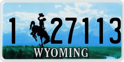 WY license plate 127113