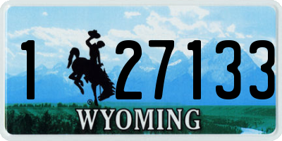 WY license plate 127133