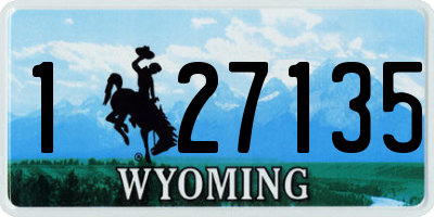 WY license plate 127135