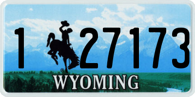 WY license plate 127173
