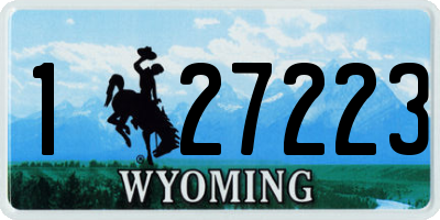 WY license plate 127223