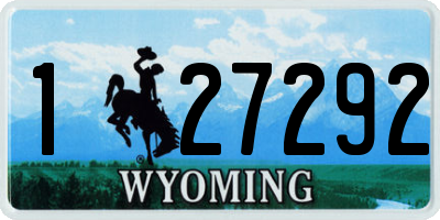 WY license plate 127292