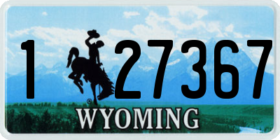WY license plate 127367