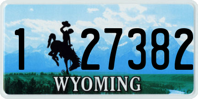 WY license plate 127382