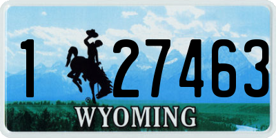 WY license plate 127463