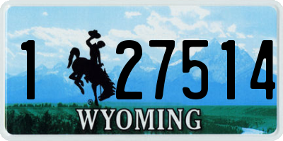WY license plate 127514