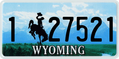 WY license plate 127521