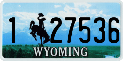 WY license plate 127536