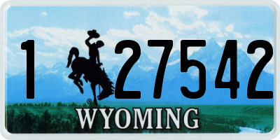 WY license plate 127542