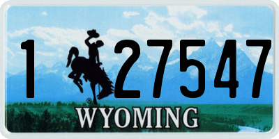 WY license plate 127547