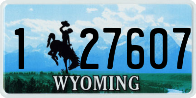 WY license plate 127607