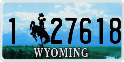 WY license plate 127618