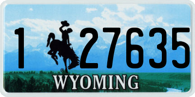 WY license plate 127635