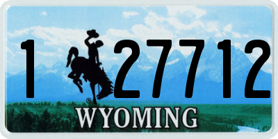 WY license plate 127712