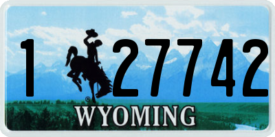 WY license plate 127742