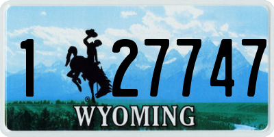 WY license plate 127747