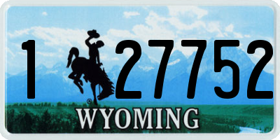 WY license plate 127752