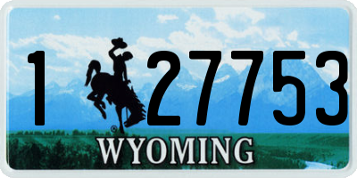 WY license plate 127753