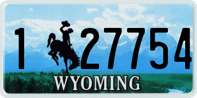 WY license plate 127754
