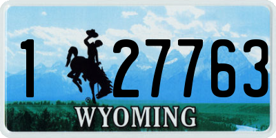 WY license plate 127763
