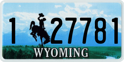 WY license plate 127781