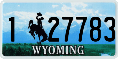 WY license plate 127783