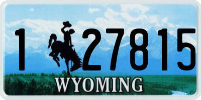 WY license plate 127815