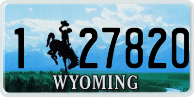 WY license plate 127820
