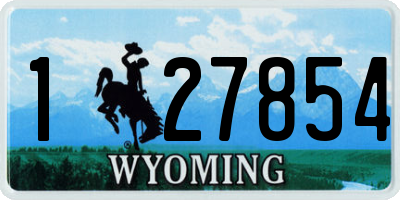 WY license plate 127854