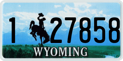 WY license plate 127858