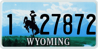 WY license plate 127872