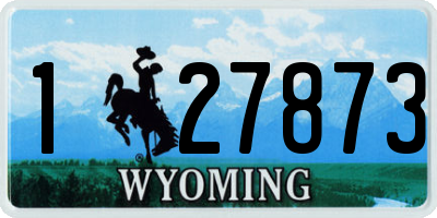WY license plate 127873