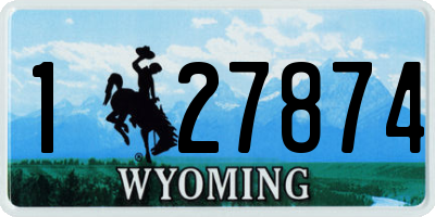 WY license plate 127874