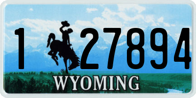 WY license plate 127894