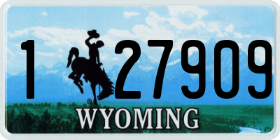 WY license plate 127909