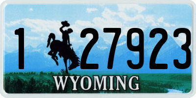 WY license plate 127923