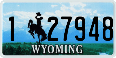 WY license plate 127948
