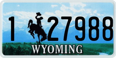 WY license plate 127988