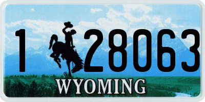 WY license plate 128063