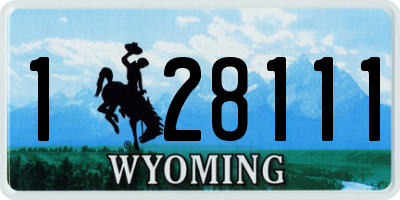 WY license plate 128111