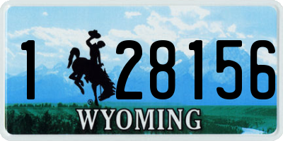 WY license plate 128156