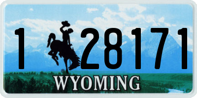 WY license plate 128171