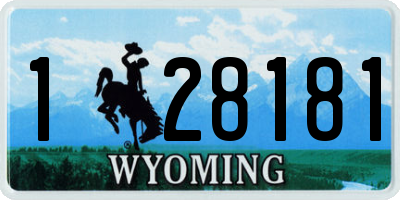 WY license plate 128181