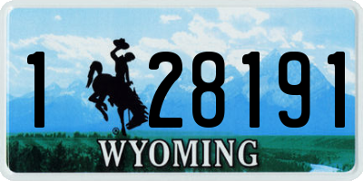 WY license plate 128191