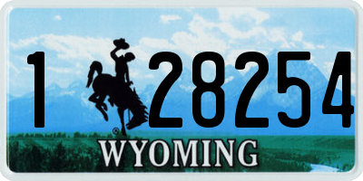 WY license plate 128254