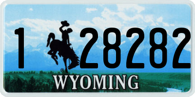 WY license plate 128282